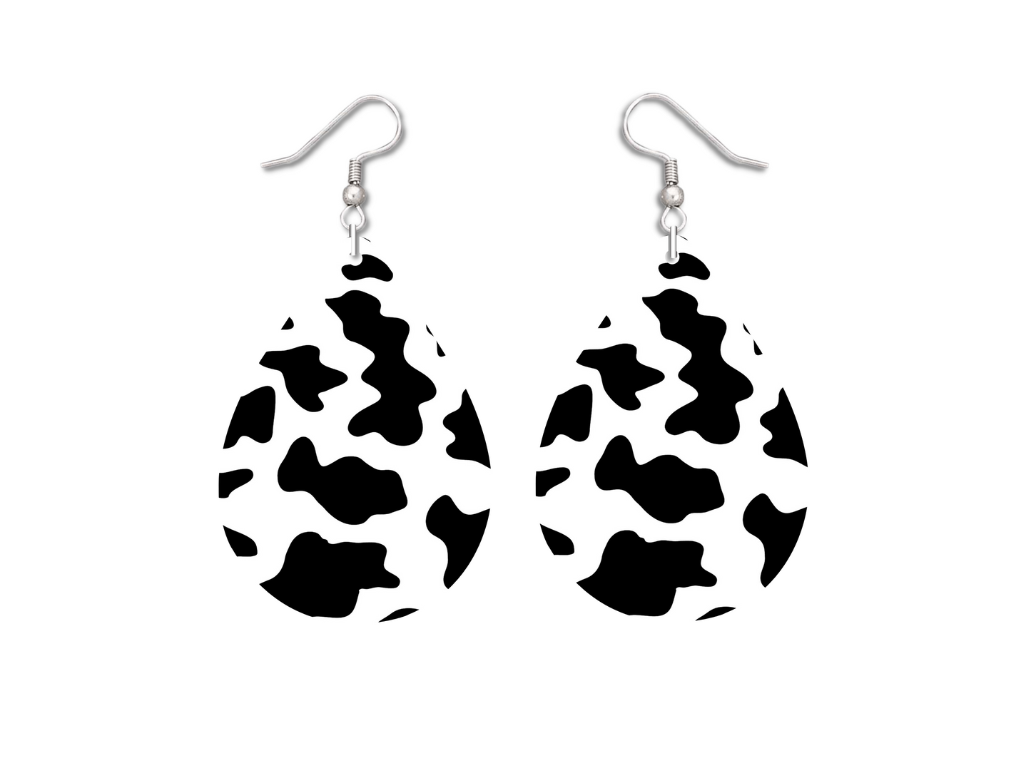 Moo-ving Style: Cow Print Teardrop Earrings for a Chic Farmhouse Look