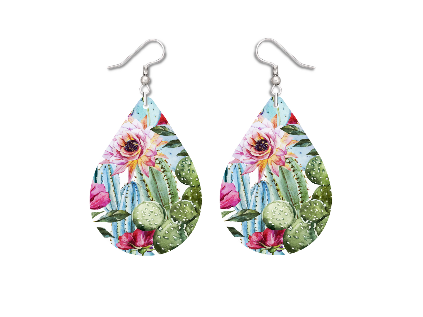 Desert Dewdrop Delights: Cactus Teardrop Earrings