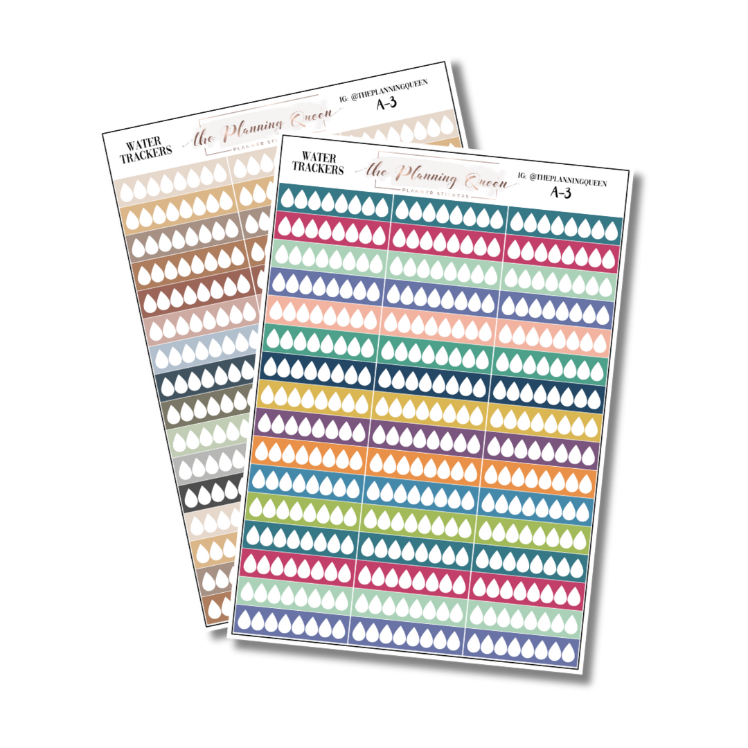 Water Tracking Stickers, Water Intake Tracking, Health and Wellness Stickers, Water Intake Habit Trackers, Calendar stickers for adults, calendar reminder stickers, calendar stickers, planner