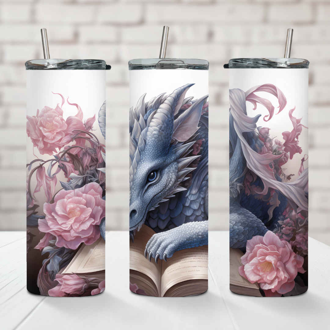 Fantasy Dragon Reading a book 20oz instulated tumbler