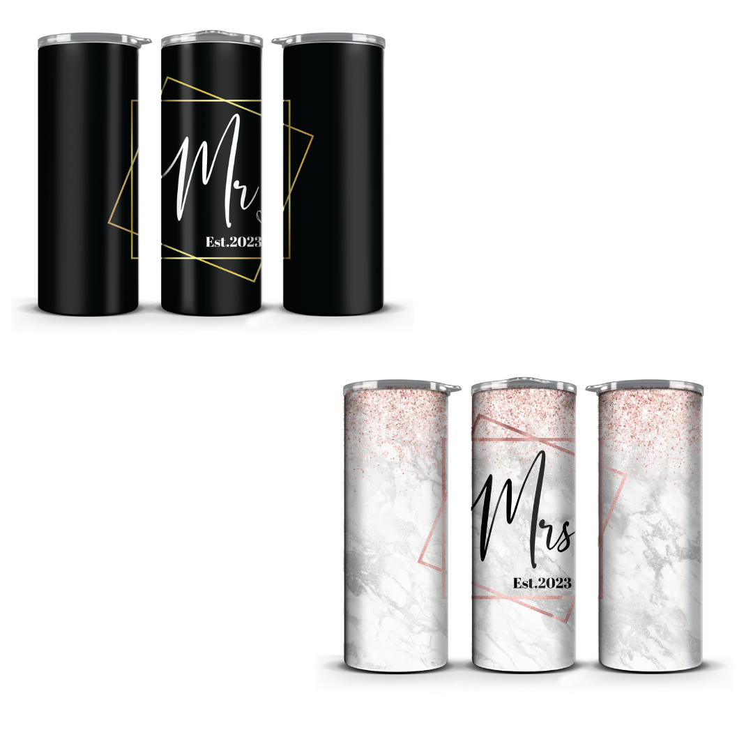 Mr & Mrs Est 2023 Tumbler Gift Set