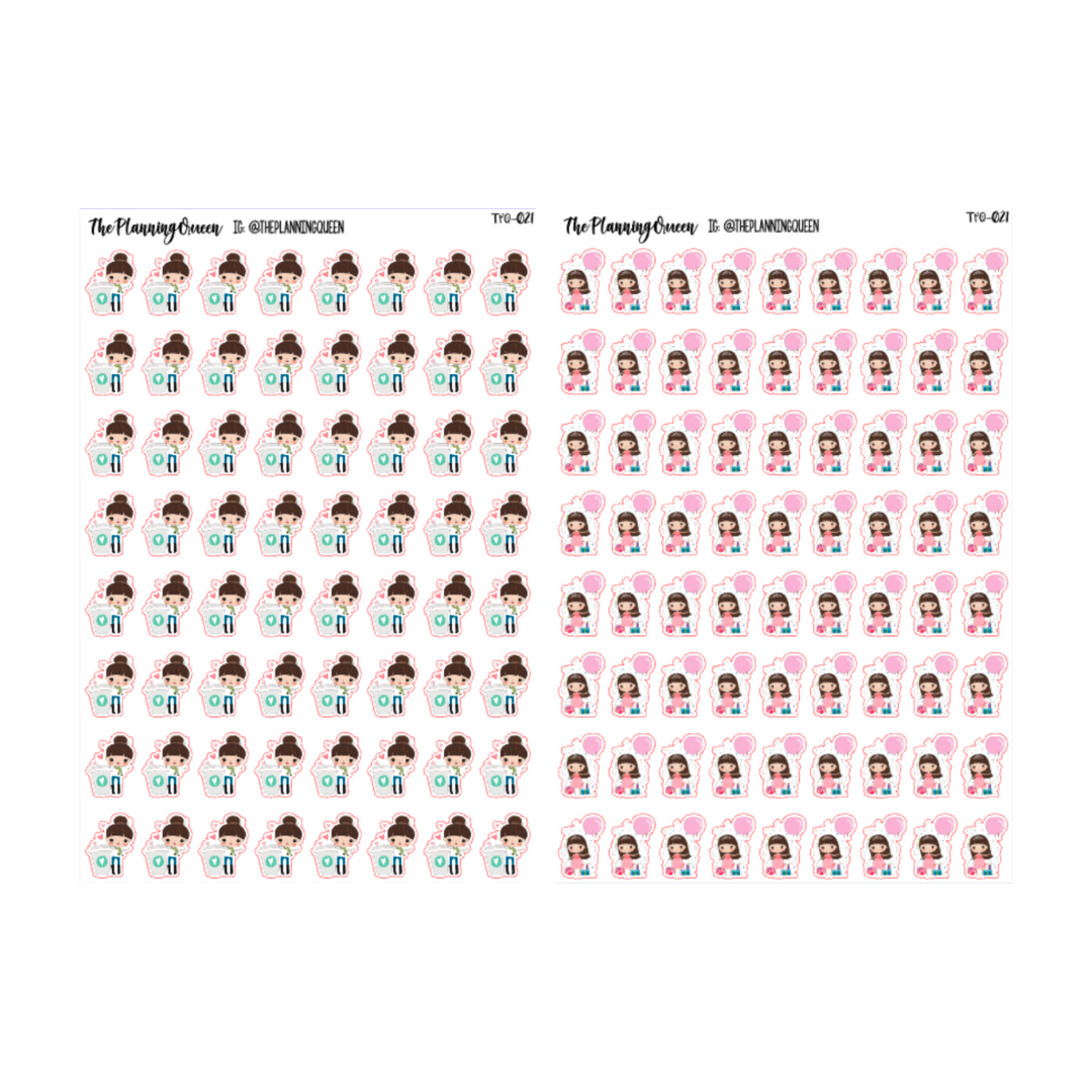 TPQ-021 Character Sticker Bundle | Planner Stickers | Gift Idea For The Planner In Your Life | Buju | Calendar Stickers