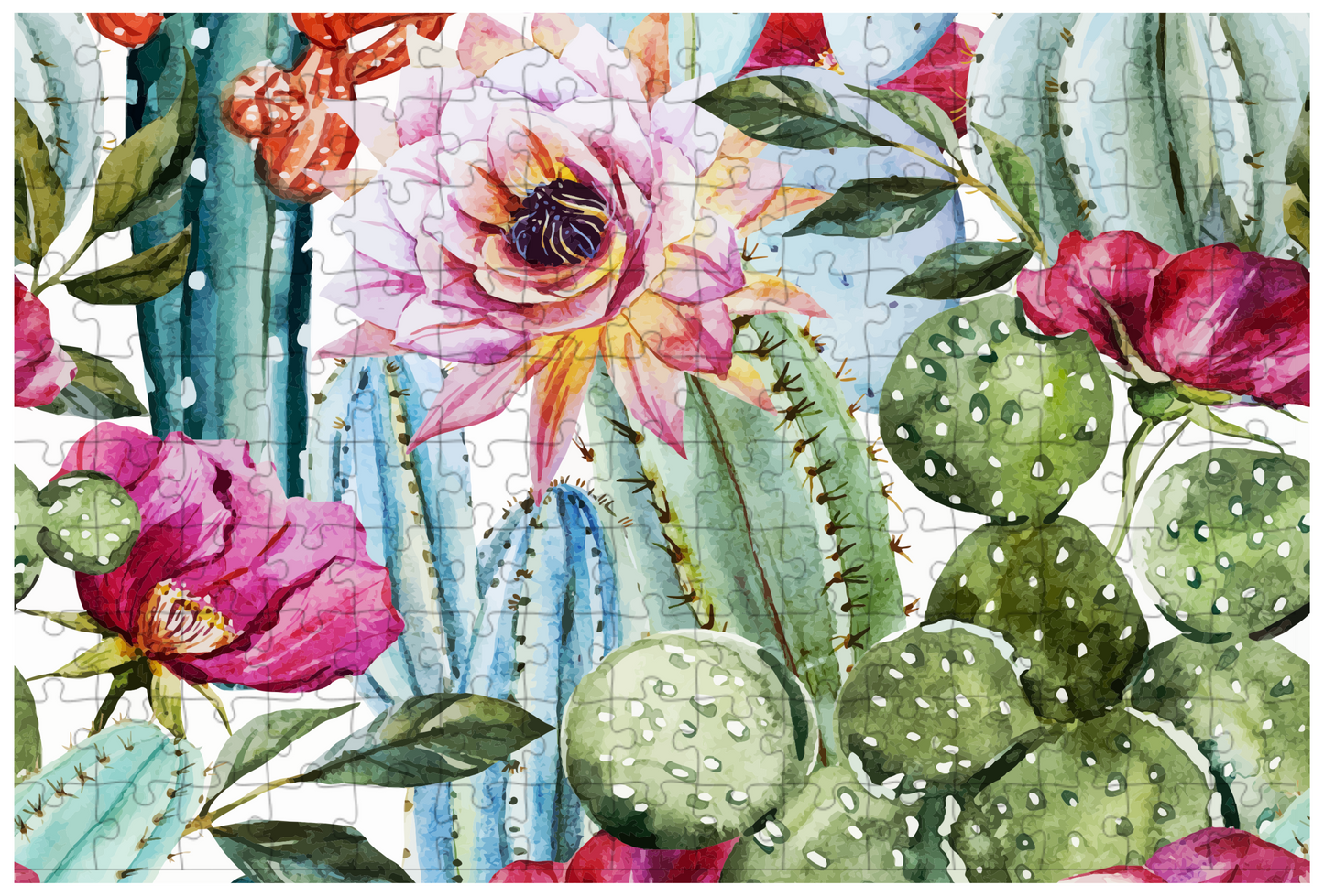 Serenity in Succulents: 150-Piece Cactus Puzzle - Relaxing, Challenging, and Beautiful - Perfect Gift for Nature Lovers