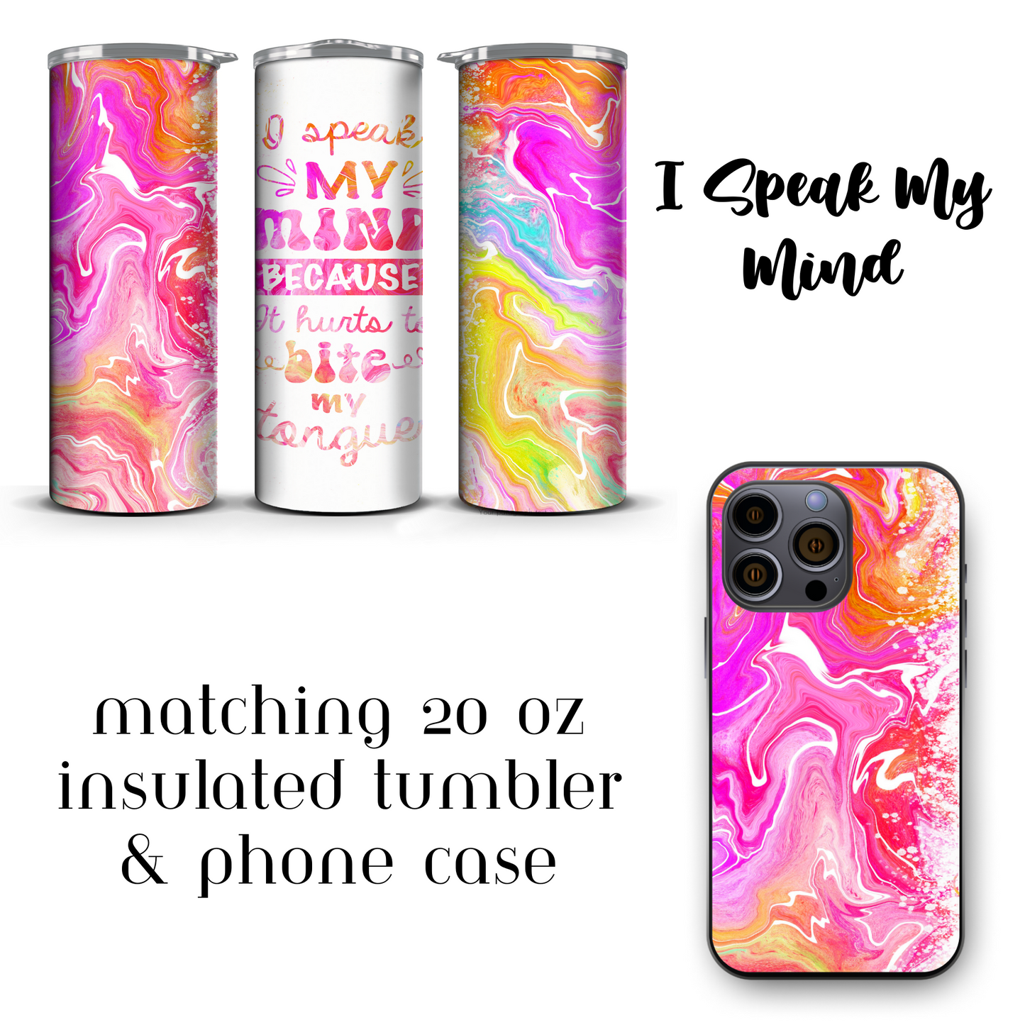 Sarcastic Soulmates: Matching Tumbler and Phone Case Gift Set - For Those Who Speak Their Minds with a Side of Sarcasm