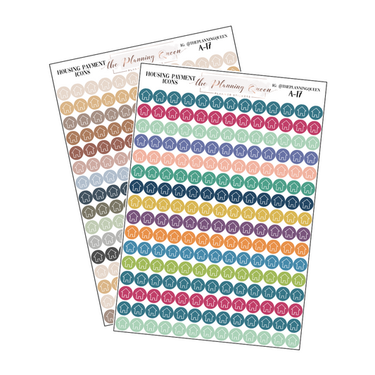 House Icon Planner Stickers, Small house stickers, Home stickers for calendars, Housework stickers, Home and finance stickers for planners and calendars, 0.3" diameters, 416 stickers total