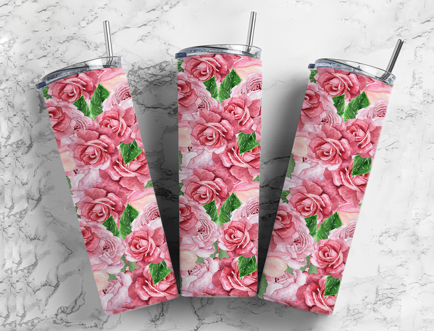 Pink Floral 20oz Insulated Tumbler