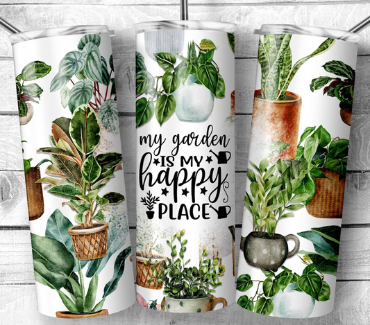 My Garden Is My Happy Place 20oz Insulated Tumblers, Gift Idea For The Plant Lovers