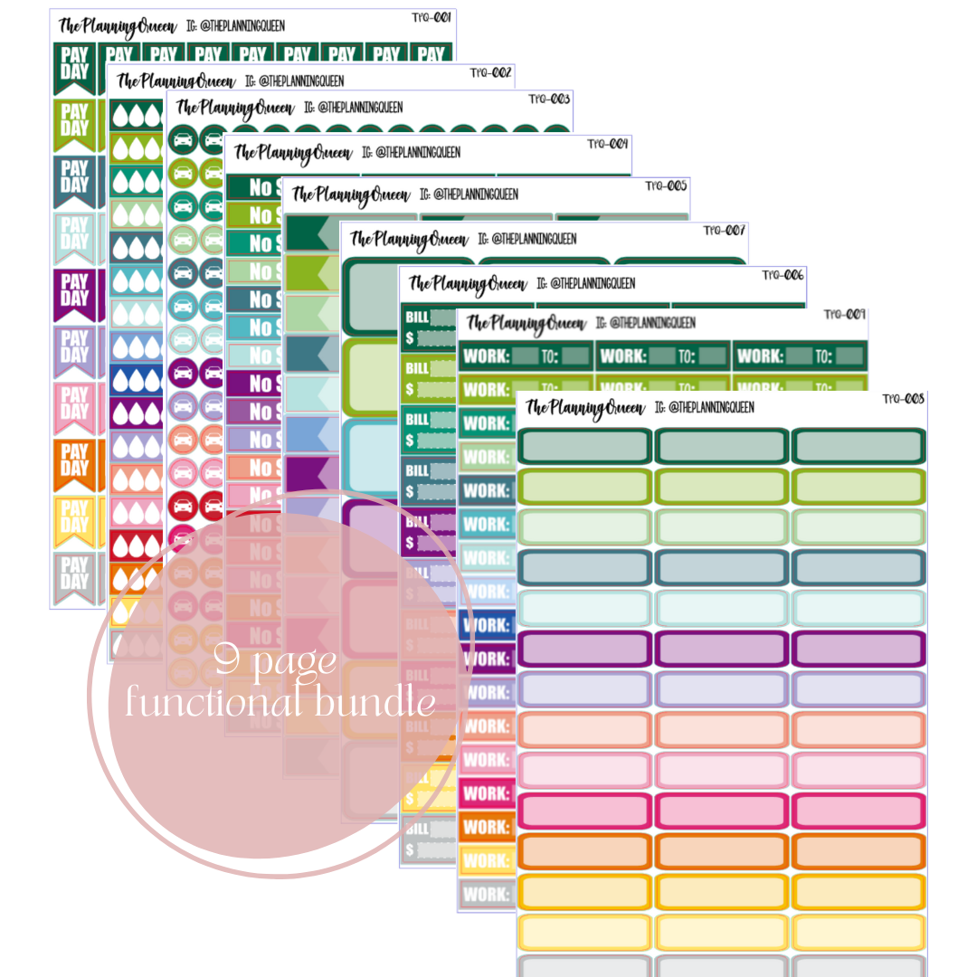 TPQ-090 FUNCTIONAL Planner Pack | Functional Stickers, Starter Planner ...