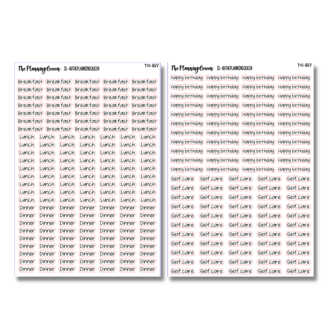 TPQ-027 Script Sticker Bundle  Minimalistic Scripts, Word Scripts, Fu –  The Planning Queen