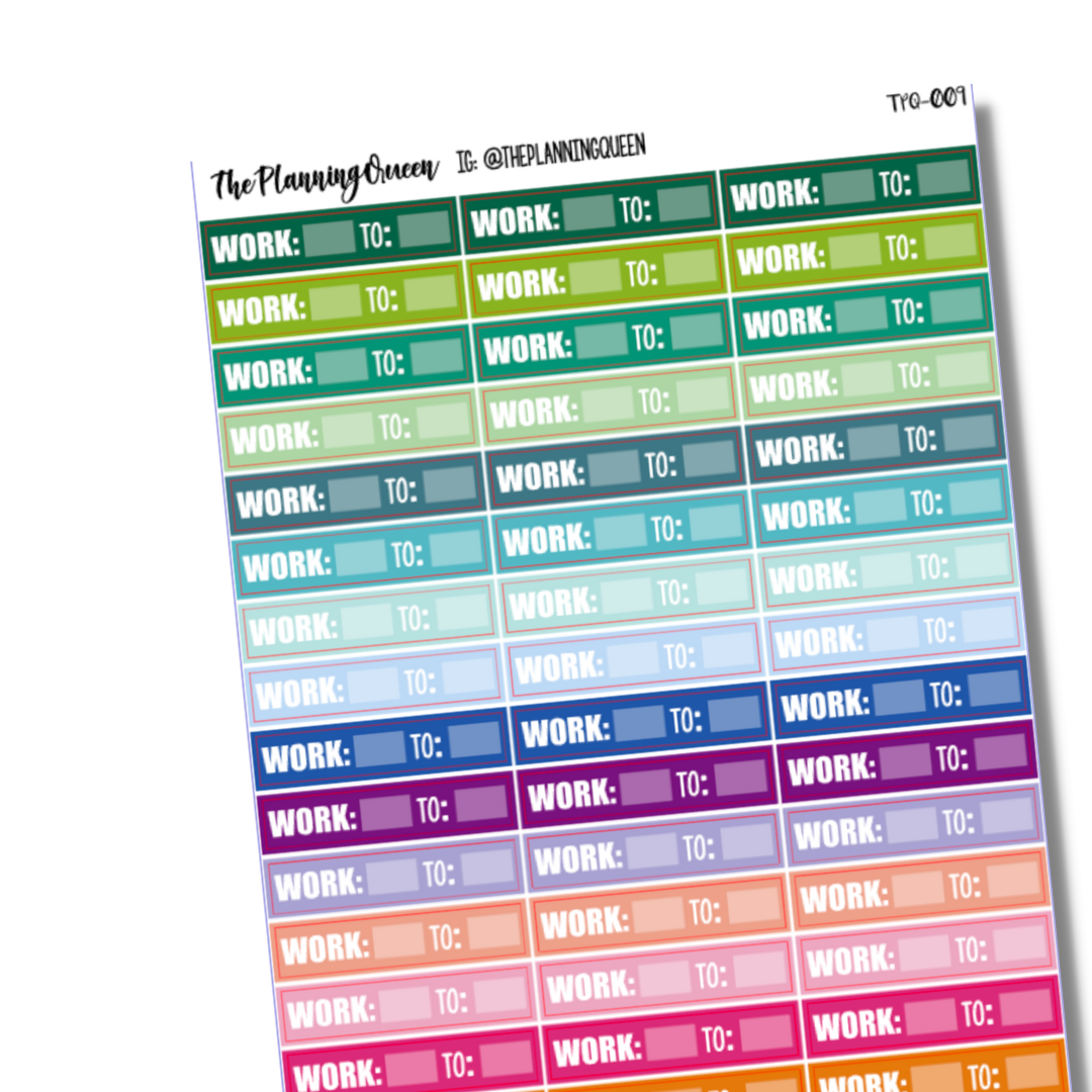 TPQ-009 Work Tracking Stickers, Daily Work Schedule Stickers, Planner ...